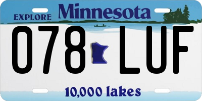 MN license plate 078LUF