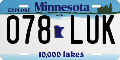 MN license plate 078LUK