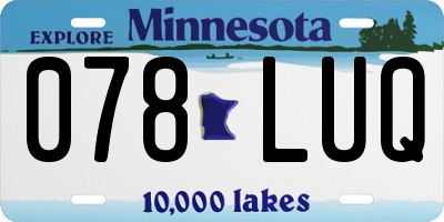 MN license plate 078LUQ