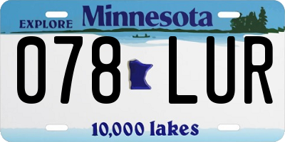MN license plate 078LUR