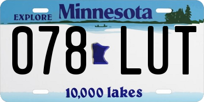 MN license plate 078LUT