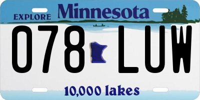 MN license plate 078LUW