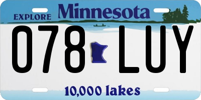 MN license plate 078LUY