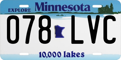 MN license plate 078LVC