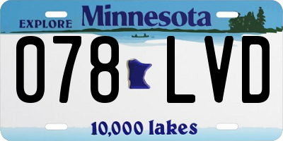 MN license plate 078LVD