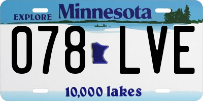 MN license plate 078LVE