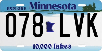 MN license plate 078LVK