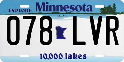 MN license plate 078LVR