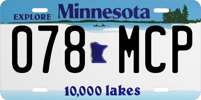 MN license plate 078MCP