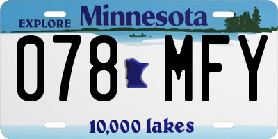 MN license plate 078MFY