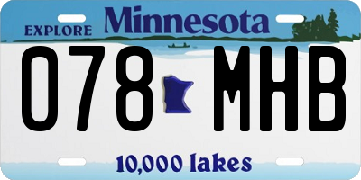 MN license plate 078MHB