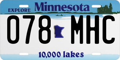 MN license plate 078MHC