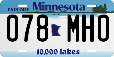 MN license plate 078MHO