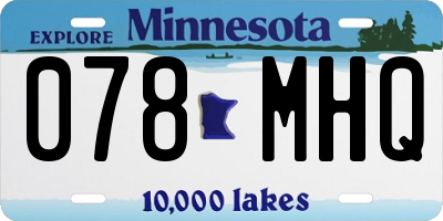 MN license plate 078MHQ