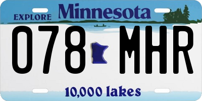 MN license plate 078MHR