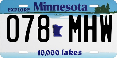MN license plate 078MHW