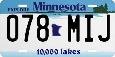 MN license plate 078MIJ