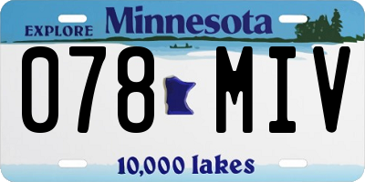 MN license plate 078MIV