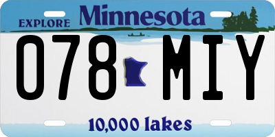 MN license plate 078MIY