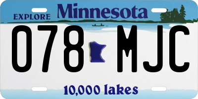 MN license plate 078MJC