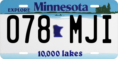 MN license plate 078MJI