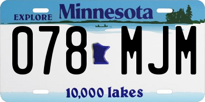 MN license plate 078MJM