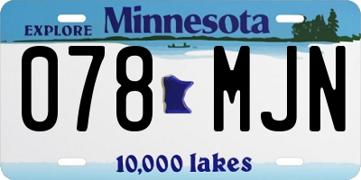 MN license plate 078MJN