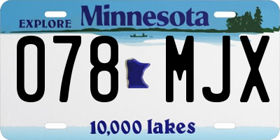 MN license plate 078MJX