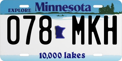 MN license plate 078MKH