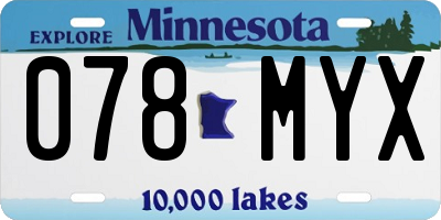 MN license plate 078MYX