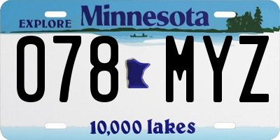 MN license plate 078MYZ