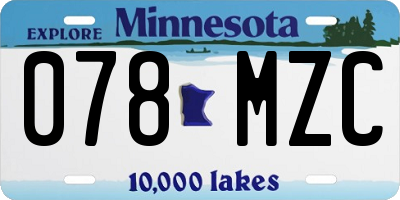 MN license plate 078MZC