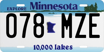 MN license plate 078MZE