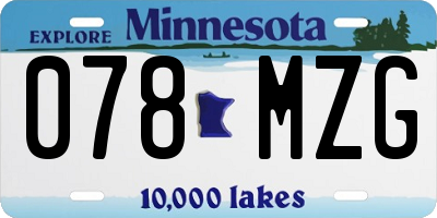 MN license plate 078MZG