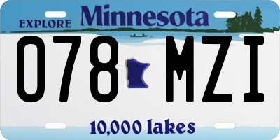 MN license plate 078MZI