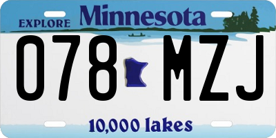 MN license plate 078MZJ