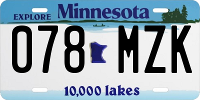 MN license plate 078MZK