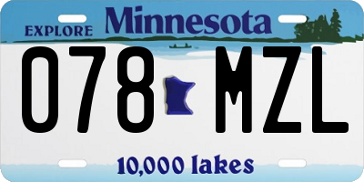MN license plate 078MZL
