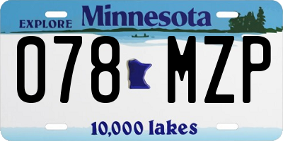 MN license plate 078MZP