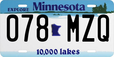 MN license plate 078MZQ