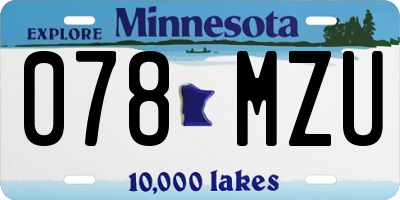 MN license plate 078MZU