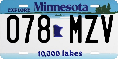 MN license plate 078MZV