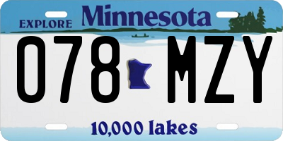 MN license plate 078MZY