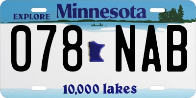 MN license plate 078NAB