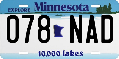 MN license plate 078NAD