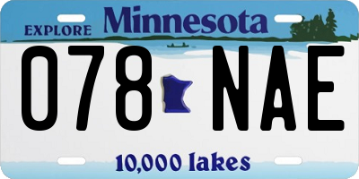 MN license plate 078NAE