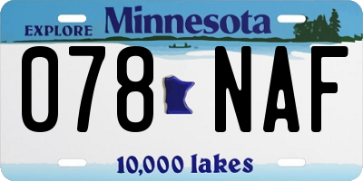 MN license plate 078NAF