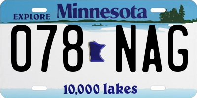 MN license plate 078NAG