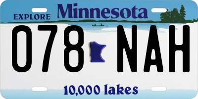 MN license plate 078NAH