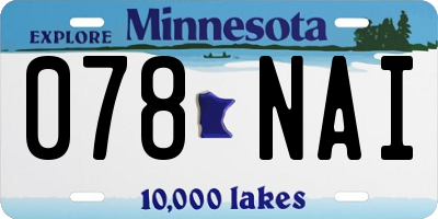 MN license plate 078NAI